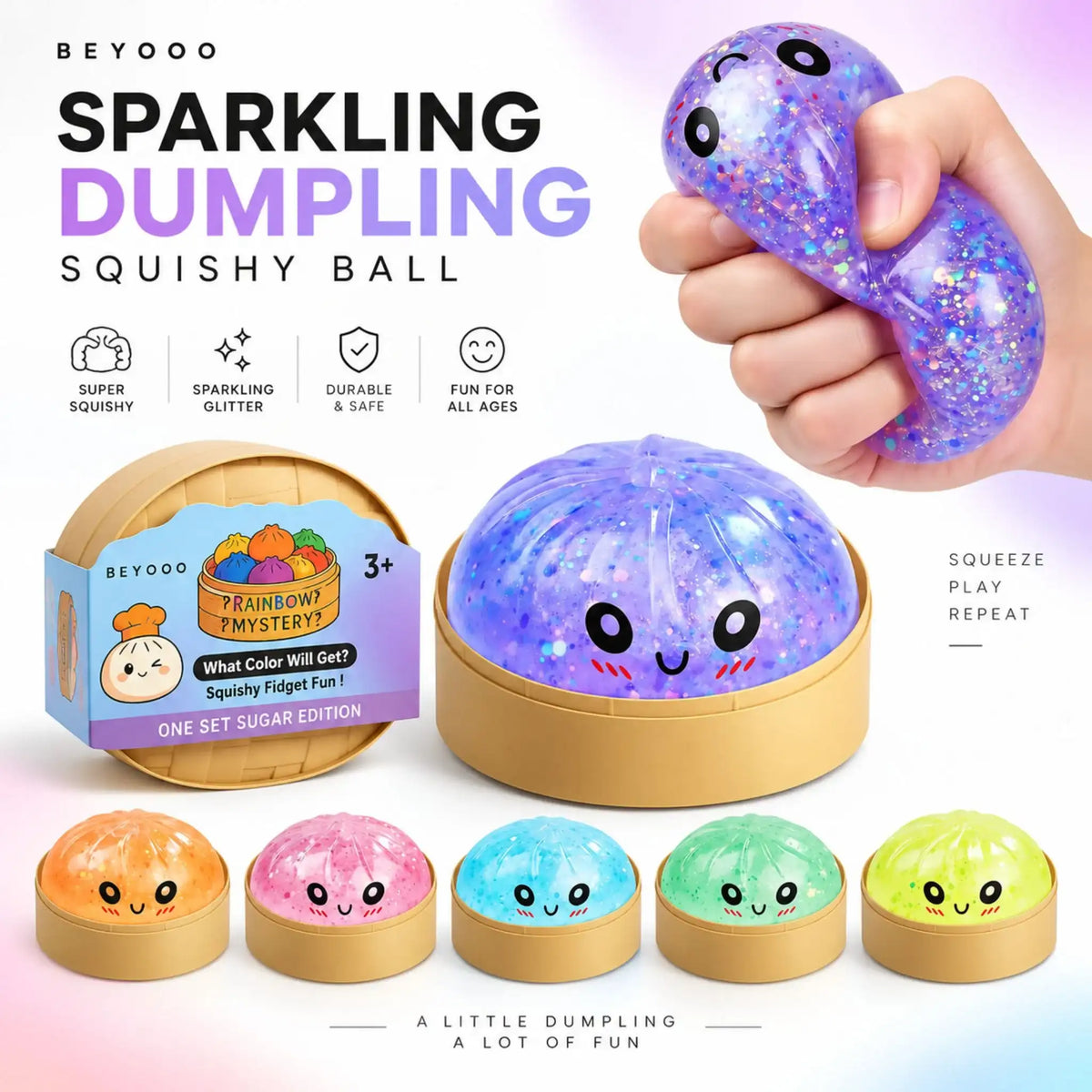 Sparkling Dumpling Squishy Ball — Squeeze, Play, Repeat