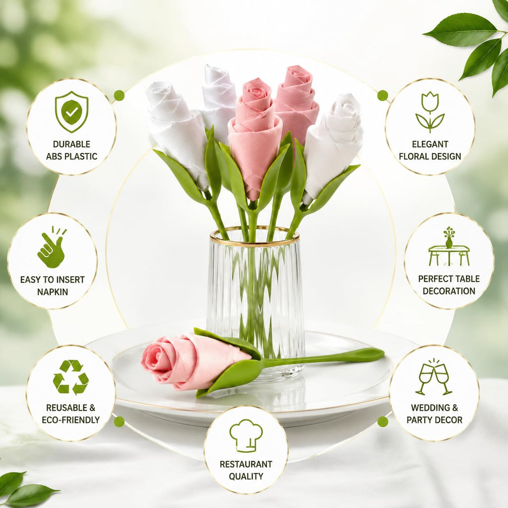 Rose Bud Napkin Holder Set