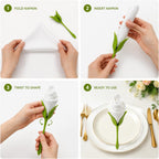 Rose Bud Napkin Holder Set
