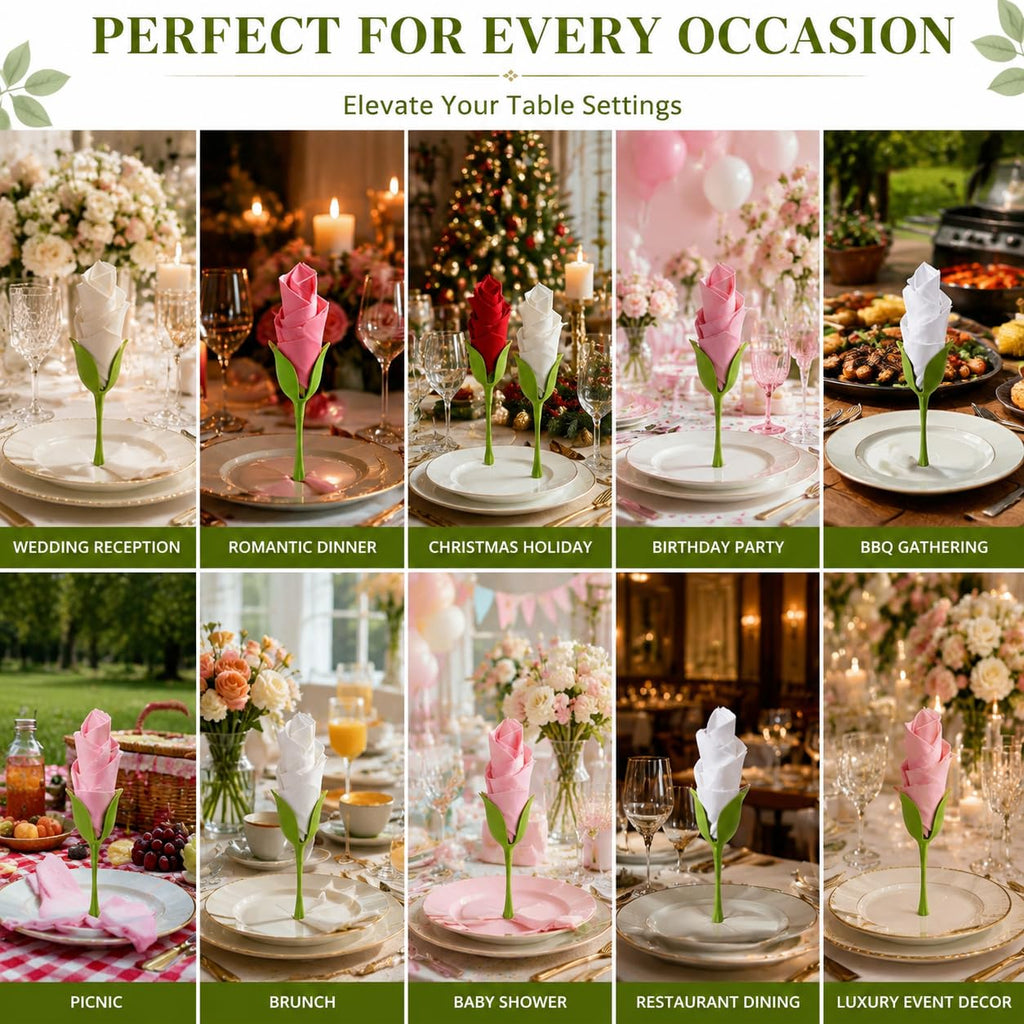 Rose Bud Napkin Holder Set