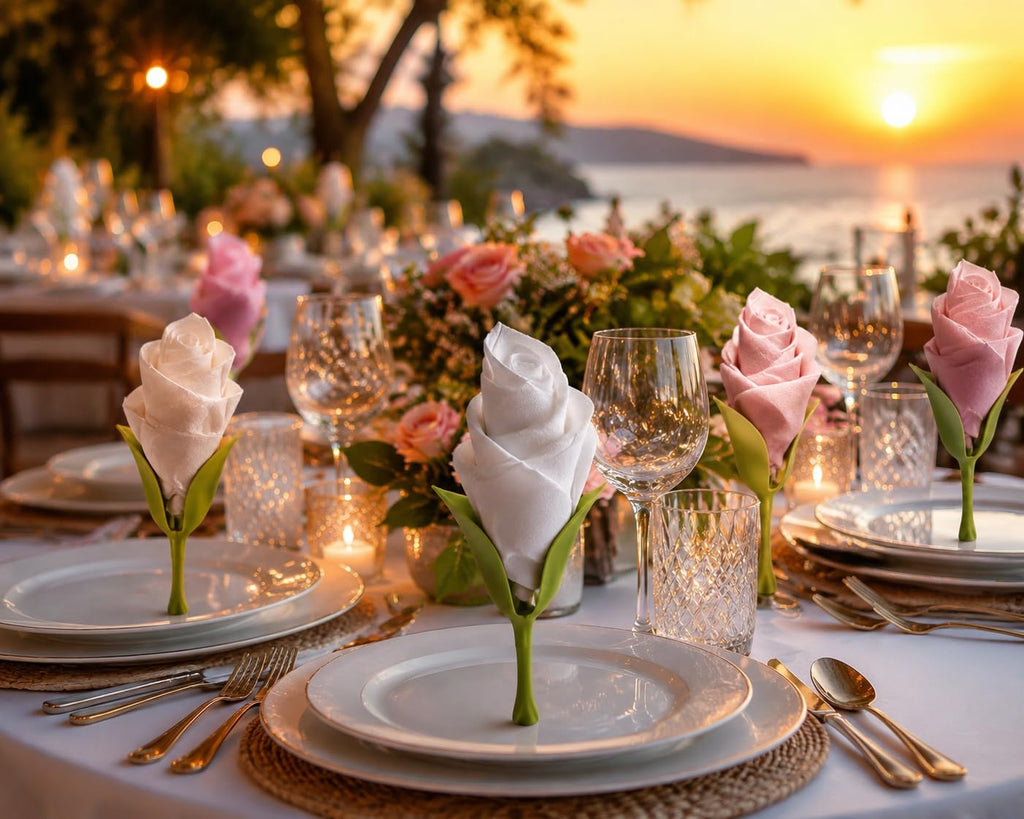Rose Bud Napkin Holder Set