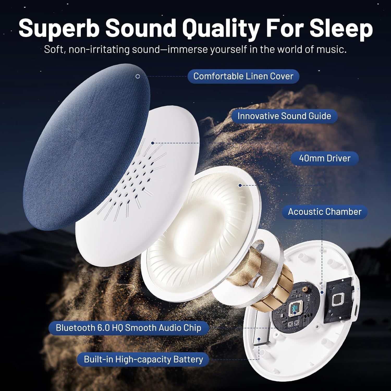 Ultra-Thin Bluetooth Pillow Speaker